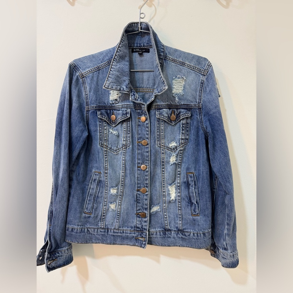STS Women's distressed Blue Denim Jacket